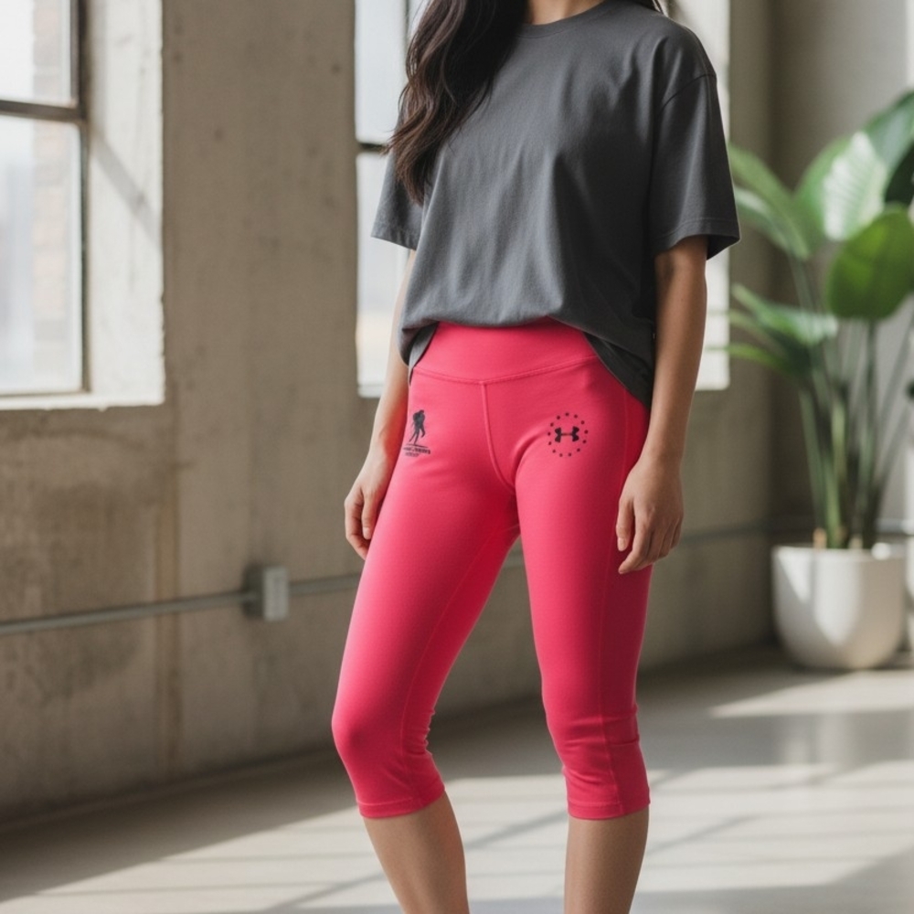 Under Armour Women's Bright Pink Capri Leggings Size Medium Wounded Warrior